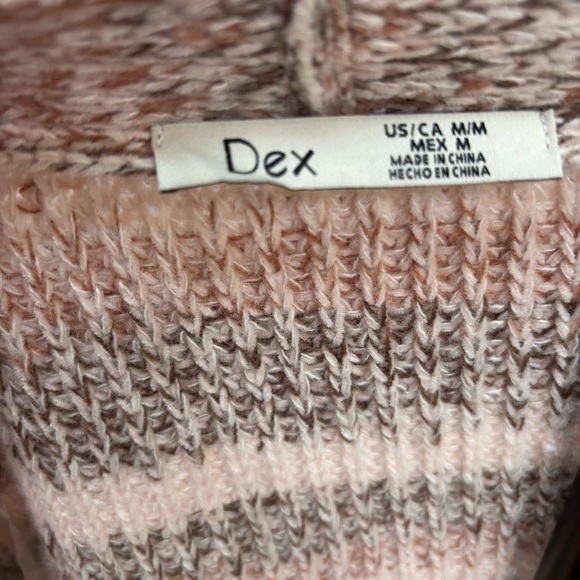 Dex Beige, Rose, White Striped Oversized Cozy Cardigan Women Size M - Picture 5 of 7